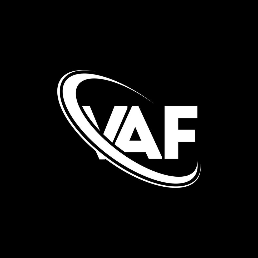 vaf logotyp. vaf brev. vaf brev logotyp design. initialer vaf logotyp länkad med cirkel och versaler monogram logotyp. vaf typografi för teknik, företag och fastighetsmärke. vektor