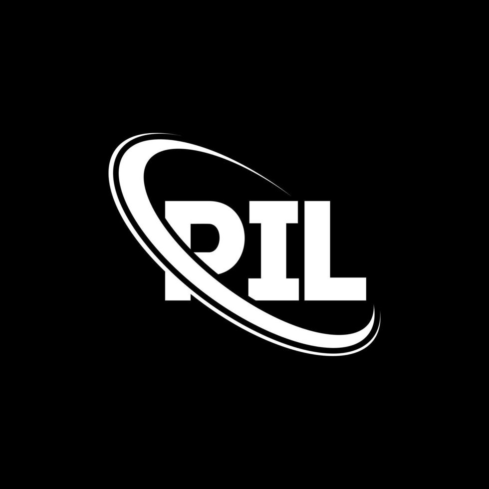 pil logotyp. pil brev. pil letter logotyp design. initialer pil logotyp länkad med cirkel och versaler monogram logotyp. pil typografi för teknik, företag och fastighetsmärke. vektor