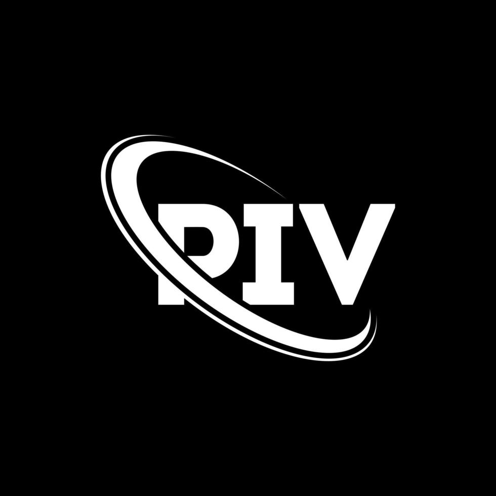 piv logotyp. piv-brev. piv-bokstavslogotypdesign. initialer piv logotyp länkad med cirkel och versaler monogram logotyp. piv-typografi för teknik-, affärs- och fastighetsmärke. vektor