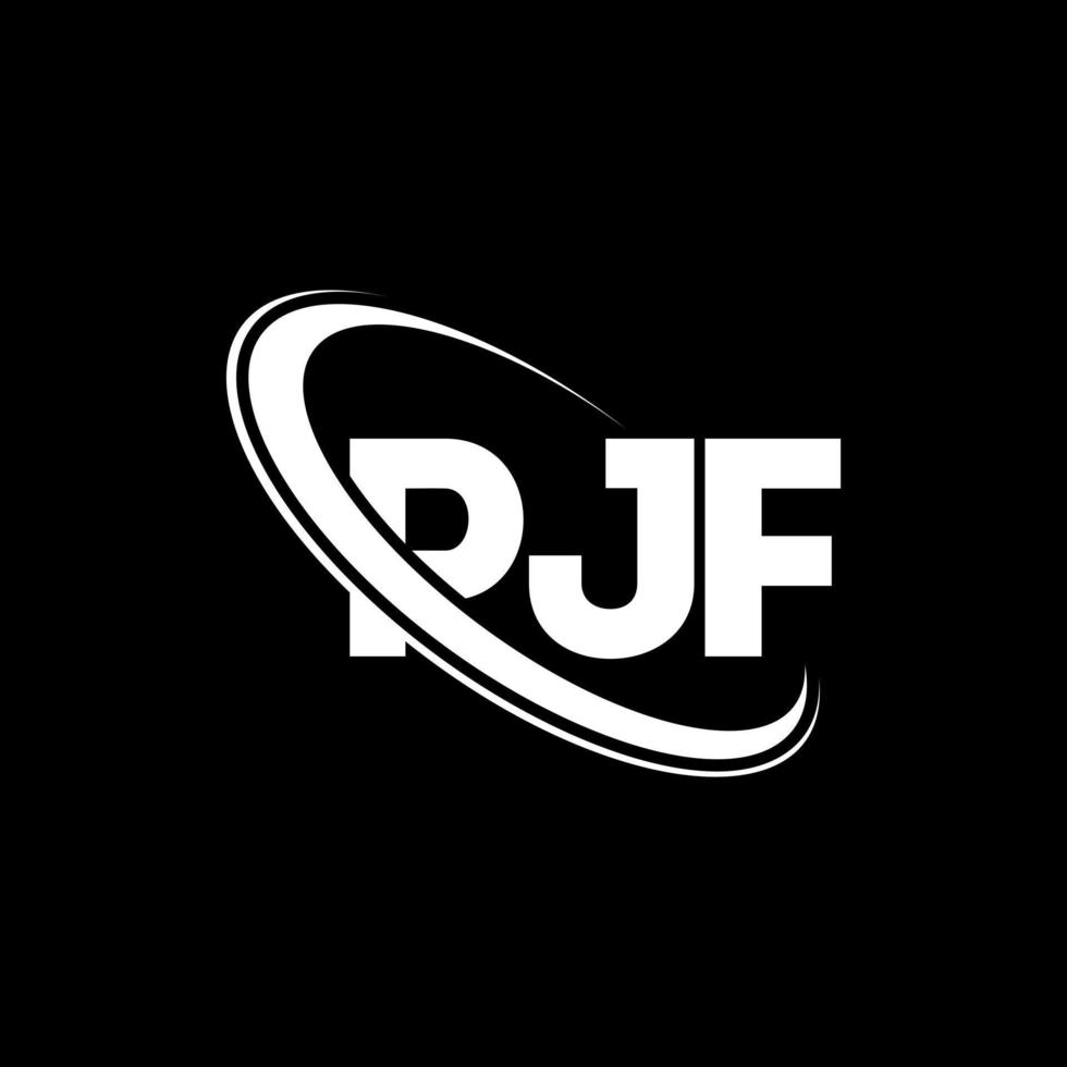 pjf logotyp. pjf brev. pjf bokstavslogotypdesign. initialer pjf logotyp länkad med cirkel och versaler monogram logotyp. pjf typografi för teknik, företag och fastighetsmärke. vektor