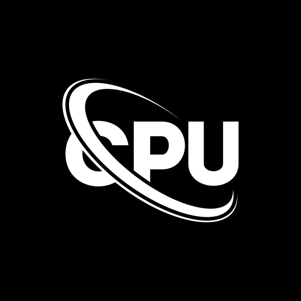 CPU-Logo. CPU-Brief. CPU-Brief-Logo-Design. Initialen-CPU-Logo, verbunden mit Kreis und Monogramm-Logo in Großbuchstaben. cpu-typografie für technologie-, geschäfts- und immobilienmarke. vektor