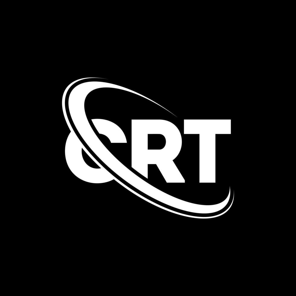 crt-Logo. crt-Brief. crt-Brief-Logo-Design. Initialen-CRT-Logo, verbunden mit Kreis und Monogramm-Logo in Großbuchstaben. Crt-Typografie für Technologie-, Geschäfts- und Immobilienmarken. vektor