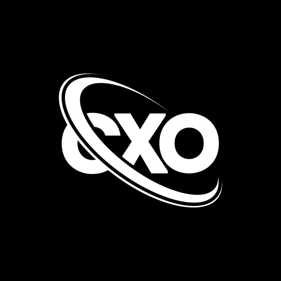 cxo logotyp. cxo brev. cxo brev logotyp design. initialer cxo logotyp länkad med cirkel och versaler monogram logotyp. cxo typografi för teknik, företag och fastighetsmärke. vektor