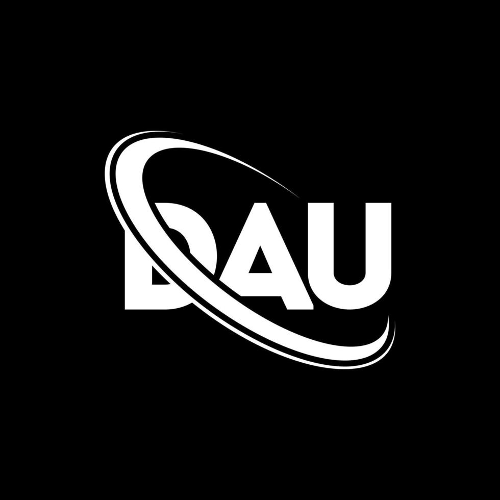 dau logotyp. dau brev. dau letter logotyp design. initialer dau logotyp länkad med cirkel och versaler monogram logotyp. dau typografi för teknik, företag och fastighetsmärke. vektor