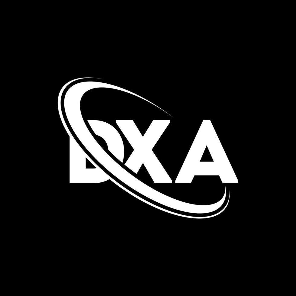 dxa logotyp. dxa bokstav. dxa bokstavslogotypdesign. initialer dxa logotyp länkad med cirkel och versaler monogram logotyp. dxa typografi för teknik, företag och fastighetsmärke. vektor