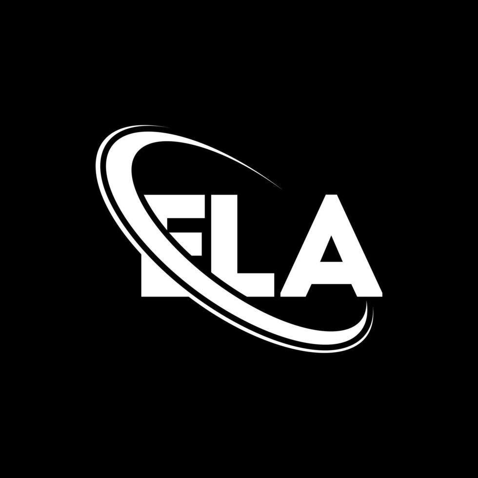 ela logotyp. ela brev. ela letter logo design. initialer ela logotyp länkad med cirkel och versaler monogram logotyp. ela typografi för teknik, företag och fastighetsmärke. vektor