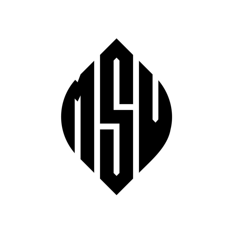 msv-Kreisbuchstaben-Logo-Design mit Kreis- und Ellipsenform. MSV-Ellipsenbuchstaben mit typografischem Stil. Die drei Initialen bilden ein Kreislogo. MSV-Kreis-Emblem abstrakter Monogramm-Buchstaben-Markierungsvektor. vektor