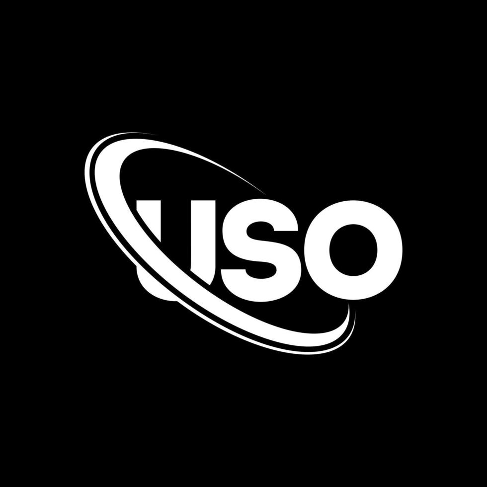 uso-Logo. Uso-Brief. Uso-Brief-Logo-Design. Initialen uso-Logo verbunden mit Kreis und Monogramm-Logo in Großbuchstaben. Uso-Typografie für Technologie-, Geschäfts- und Immobilienmarke. vektor