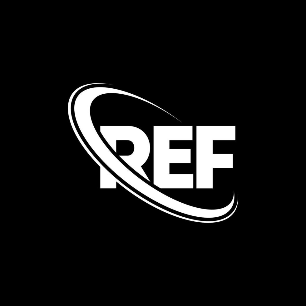 Ref-Logo. Referenzbuchstabe. Logo-Design mit Ref-Buchstaben. Initialen Ref-Logo verbunden mit Kreis und Monogramm-Logo in Großbuchstaben. Ref-Typografie für Technologie-, Geschäfts- und Immobilienmarken. vektor