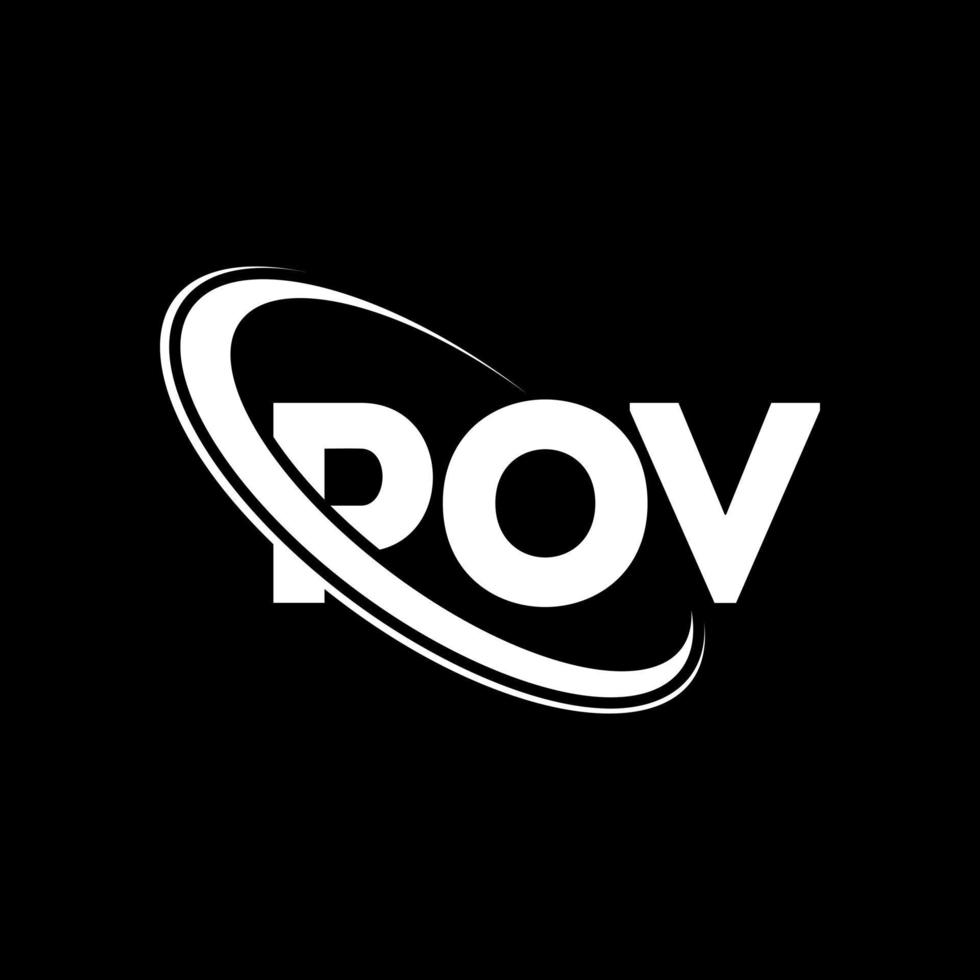 pov-Logo. POV-Brief. POV-Brief-Logo-Design. Initialen-POV-Logo, verbunden mit Kreis und Monogramm-Logo in Großbuchstaben. pov-typografie für technologie-, geschäfts- und immobilienmarke. vektor