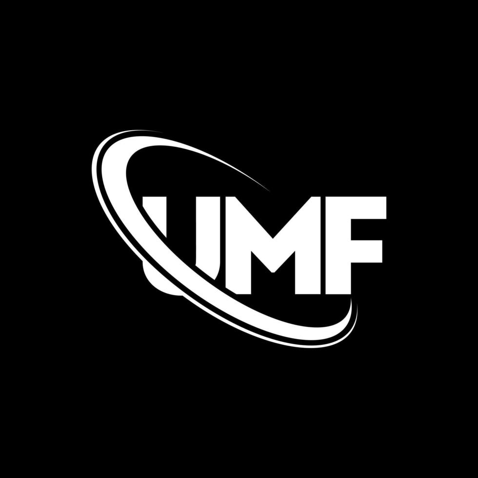 umf logotyp. umf brev. umf brev logotyp design. initialer umf logotyp länkad med cirkel och versaler monogram logotyp. umf typografi för teknik, företag och fastighetsmärke. vektor