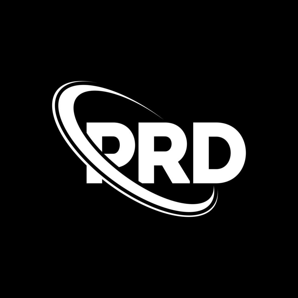 prd logotyp. prd brev. prd bokstavslogotypdesign. initialer prd logotyp länkad med cirkel och versaler monogram logotyp. prd typografi för teknik, företag och fastighetsmärke. vektor