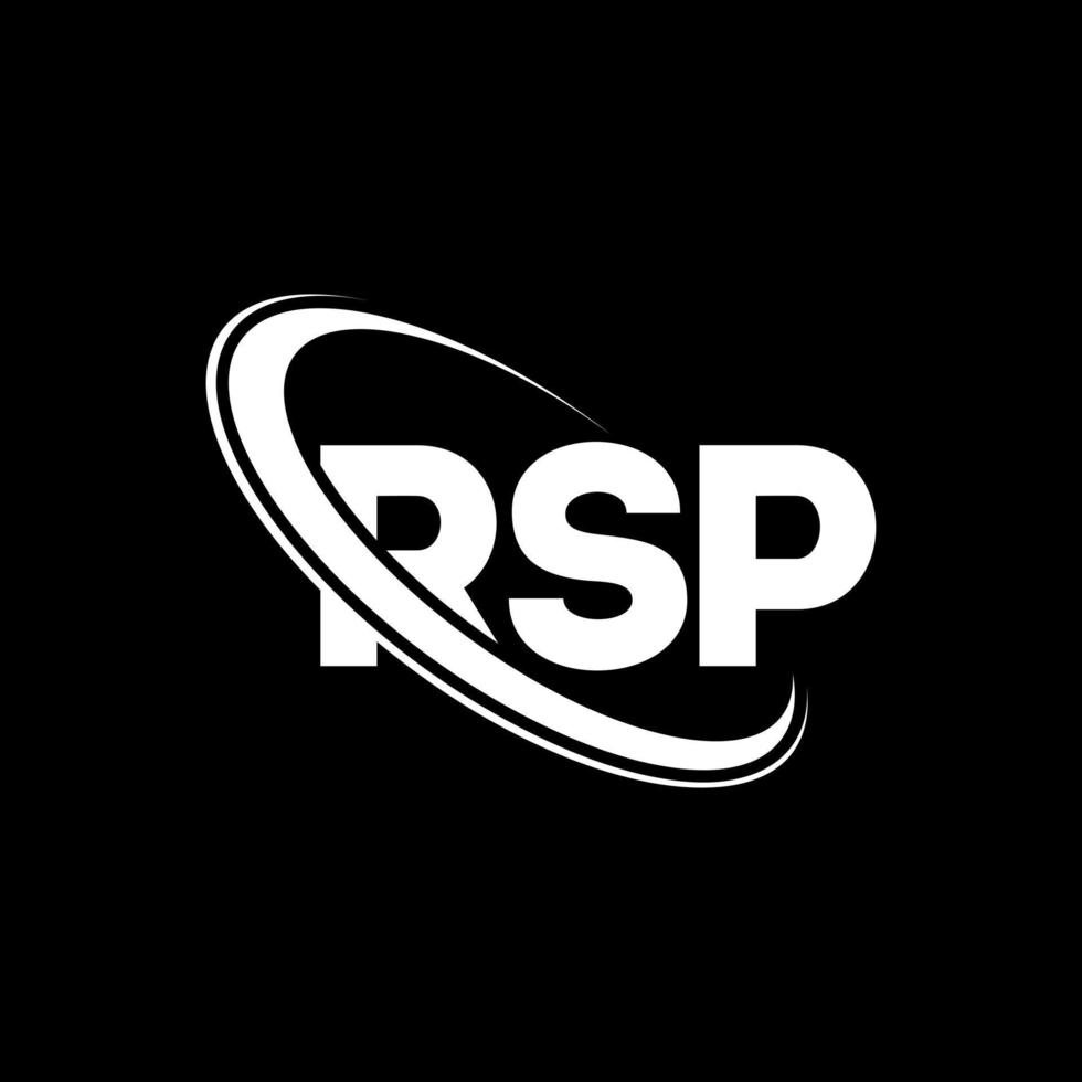 rsp logotyp. rsp brev. rsp brev logotyp design. initialer rsp logotyp länkad med cirkel och versaler monogram logotyp. rsp typografi för teknik, företag och fastighetsmärke. vektor