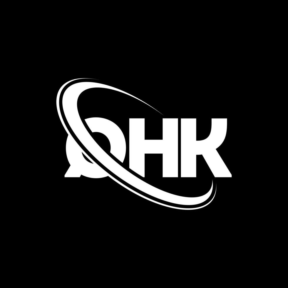 qhk-Logo. qhk-Brief. qhk-Brief-Logo-Design. Initialen qhk-Logo verbunden mit Kreis und Monogramm-Logo in Großbuchstaben. qhk-typografie für technologie-, geschäfts- und immobilienmarke. vektor