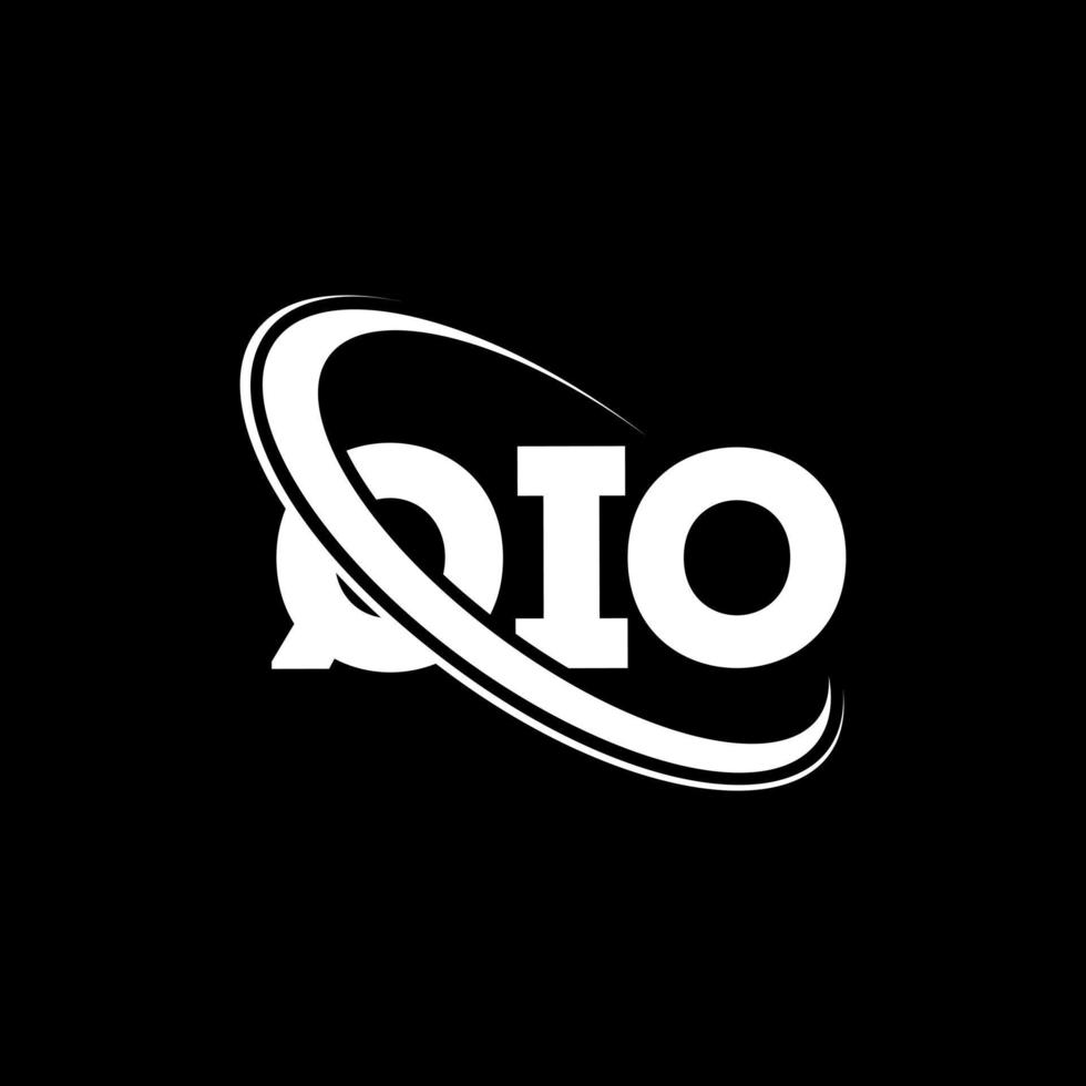qio logotyp. qio bokstav. qio bokstavs logotypdesign. initialer qio logotyp länkad med cirkel och versaler monogram logotyp. qio typografi för teknik, företag och fastighetsmärke. vektor