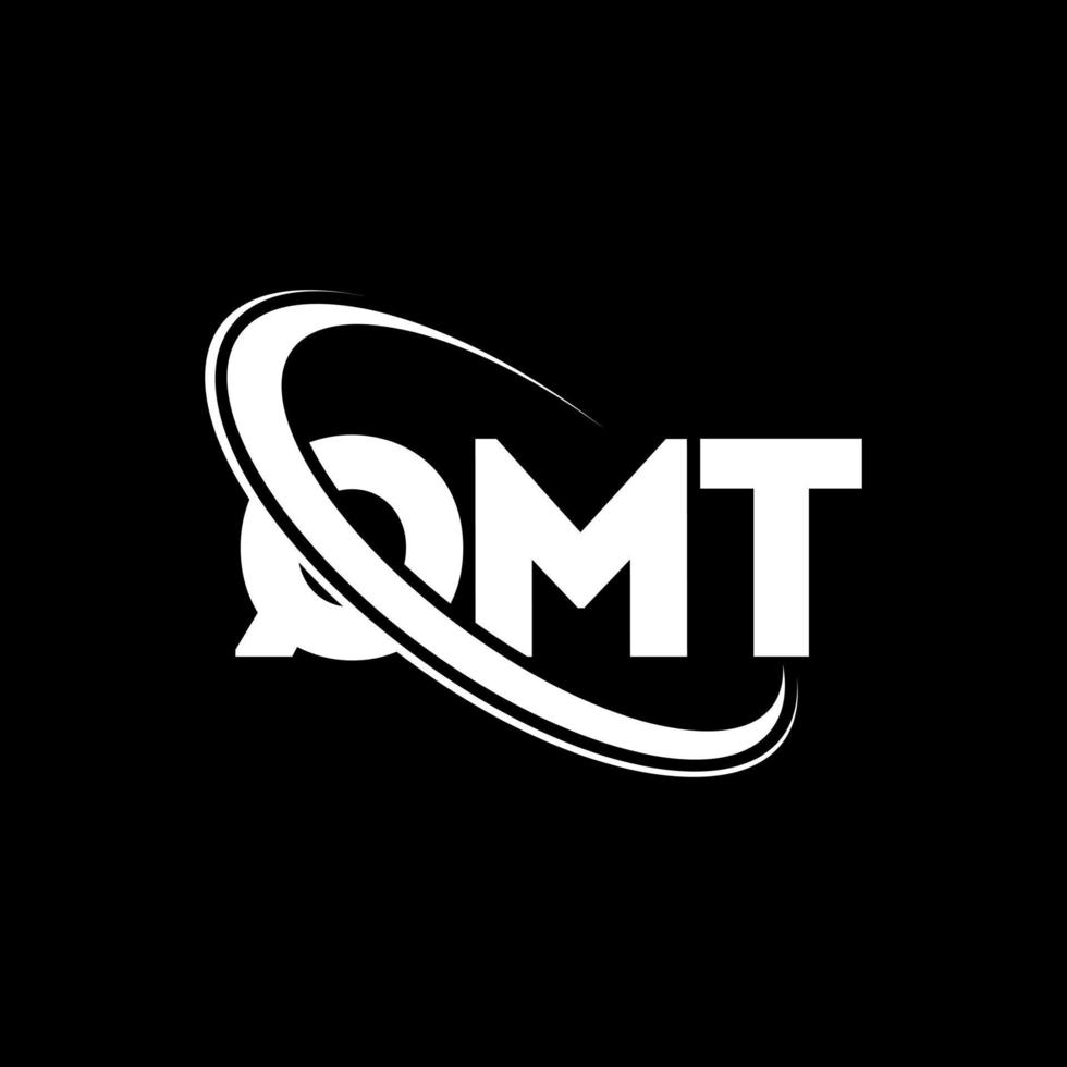 qmt-Logo. qmt-Buchstabe. qmt-Buchstaben-Logo-Design. Initialen qmt-Logo verbunden mit Kreis und Monogramm-Logo in Großbuchstaben. qmt Typografie für Technologie-, Geschäfts- und Immobilienmarke. vektor