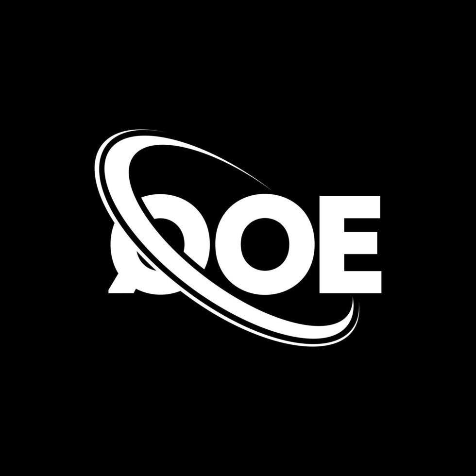qoe-Logo. qoe-Brief. Qoe-Brief-Logo-Design. Initialen Qoe-Logo, verbunden mit Kreis und Monogramm-Logo in Großbuchstaben. qoe typografie für technologie-, geschäfts- und immobilienmarke. vektor