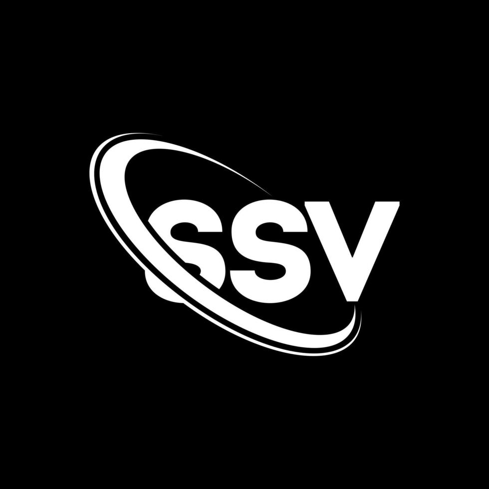 ssv-Logo. ssv brief. SSV-Brief-Logo-Design. Initialen ssv-Logo verbunden mit Kreis und Monogramm-Logo in Großbuchstaben. ssv typografie für technologie, business und immobilienmarke. vektor