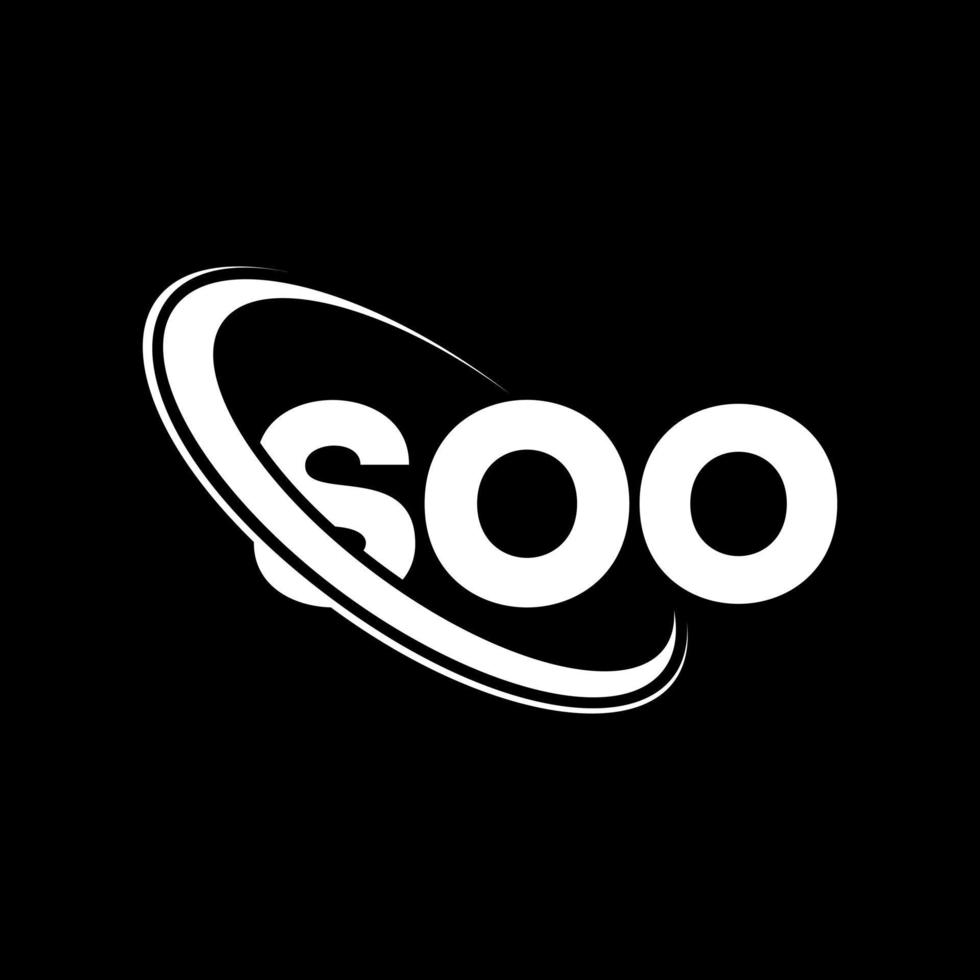 Soo-Logo. so Brief. Logo-Design mit Soo-Buchstaben. Initialen soo Logo verbunden mit Kreis und Monogramm-Logo in Großbuchstaben. soo typografie für technologie-, geschäfts- und immobilienmarke. vektor