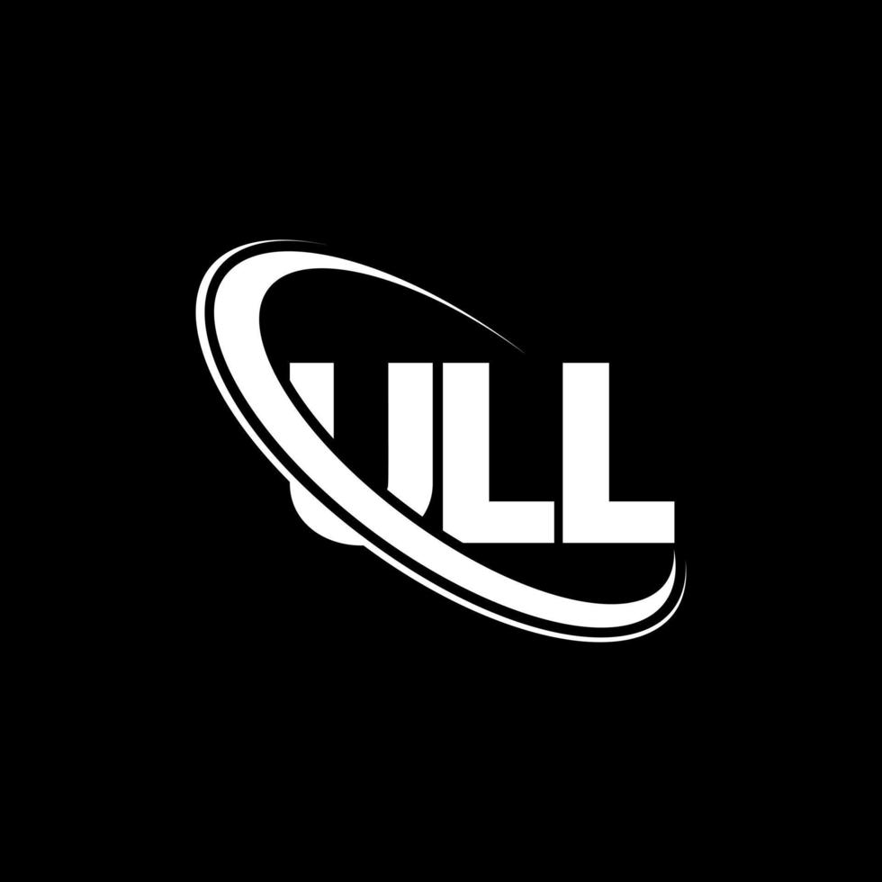 ull logotyp. ull bokstav. ull letter logotyp design. initialer ull logotyp länkad med cirkel och versaler monogram logotyp. ull typografi för teknik, företag och fastighetsmärke. vektor