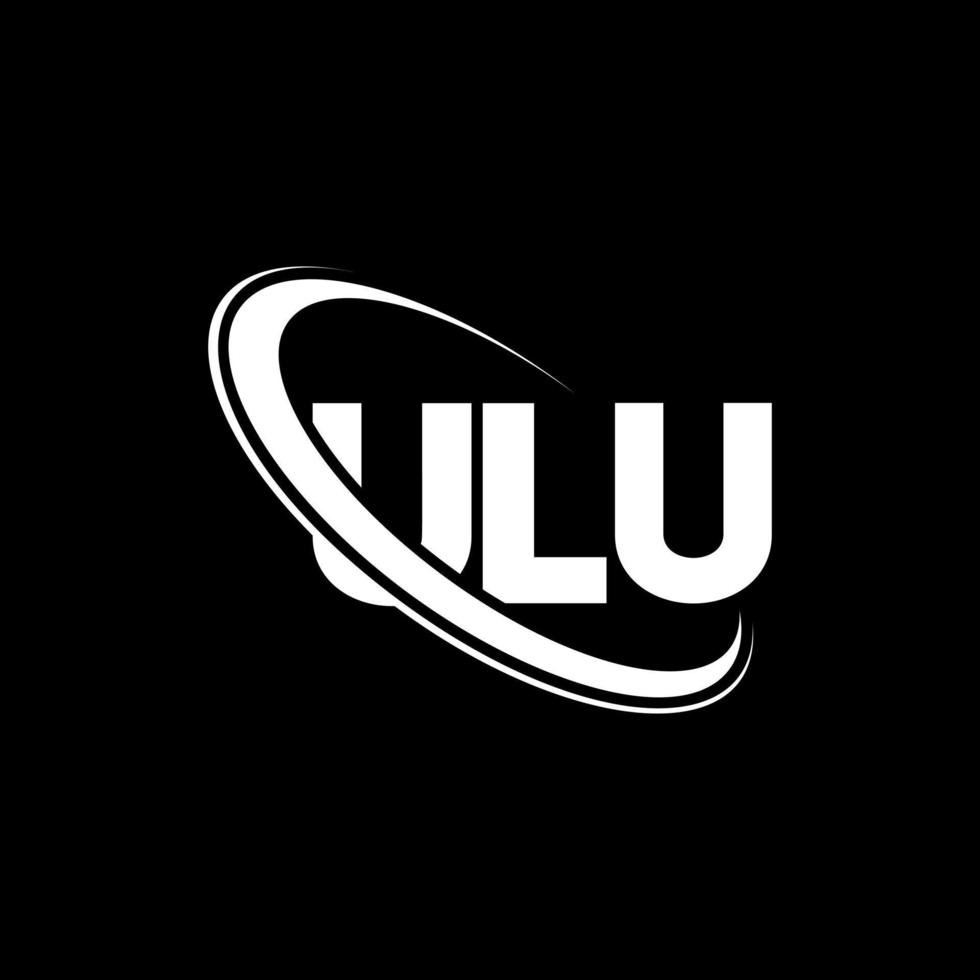 ulu logotyp. ulu brev. ulu bokstavslogotypdesign. initialer ulu logotyp länkad med cirkel och versaler monogram logotyp. ulu typografi för teknik, företag och fastighetsmärke. vektor