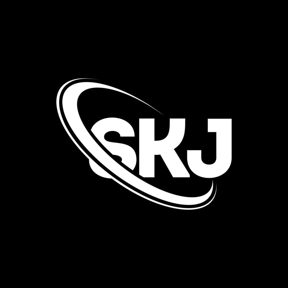 skj-Logo. skj-Brief. SKJ-Brief-Logo-Design. Initialen skj-Logo verbunden mit Kreis und Monogramm-Logo in Großbuchstaben. skj-typografie für technologie-, geschäfts- und immobilienmarke. vektor