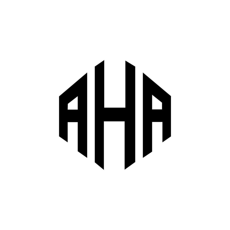 Aha-Brief-Logo-Design mit Polygonform. aha Polygon- und Würfelform-Logo-Design. aha Sechseck-Vektor-Logo-Vorlage in weißen und schwarzen Farben. aha monogramm, geschäfts- und immobilienlogo. vektor