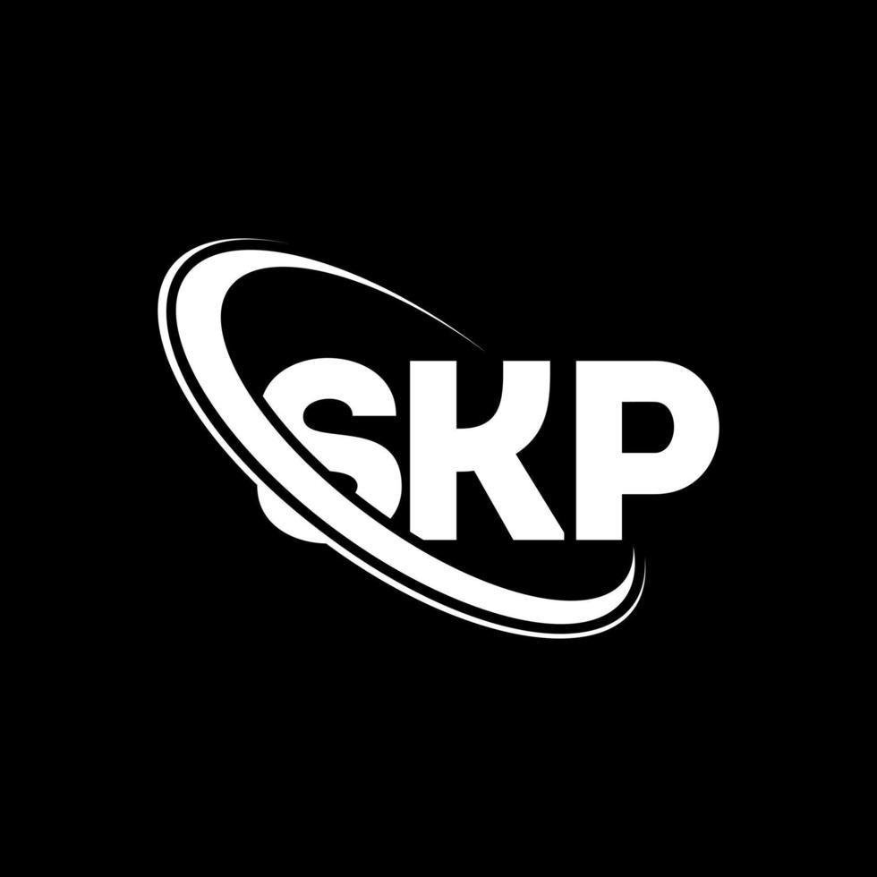 skp-Logo. skp-Brief. skp-Brief-Logo-Design. Initialen skp-Logo verbunden mit Kreis und Monogramm-Logo in Großbuchstaben. skp-typografie für technologie-, geschäfts- und immobilienmarke. vektor