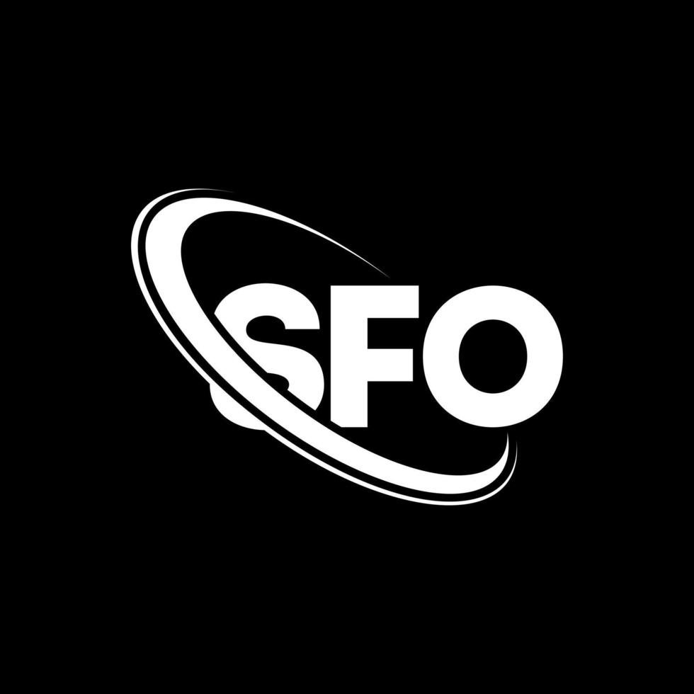 sfo-Logo. sfo-Brief. sfo-Brief-Logo-Design. Initialen sfo-Logo verbunden mit Kreis und Monogramm-Logo in Großbuchstaben. sfo-typografie für technologie-, geschäfts- und immobilienmarke. vektor