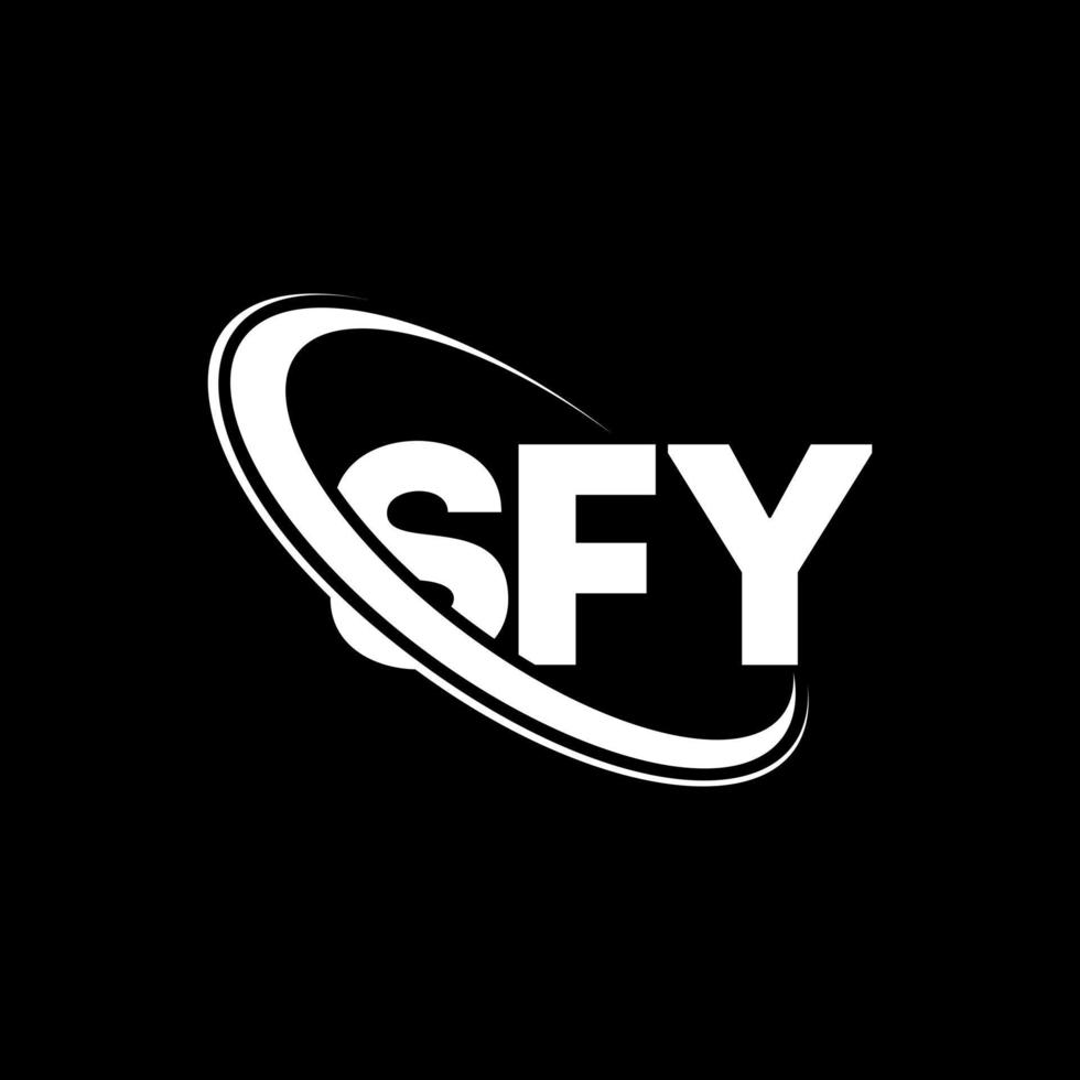 sfy-Logo. schlauer Brief. Sfy-Brief-Logo-Design. Initialen-Sfy-Logo, verbunden mit Kreis und Monogramm-Logo in Großbuchstaben. sfy typografie für technologie-, geschäfts- und immobilienmarke. vektor