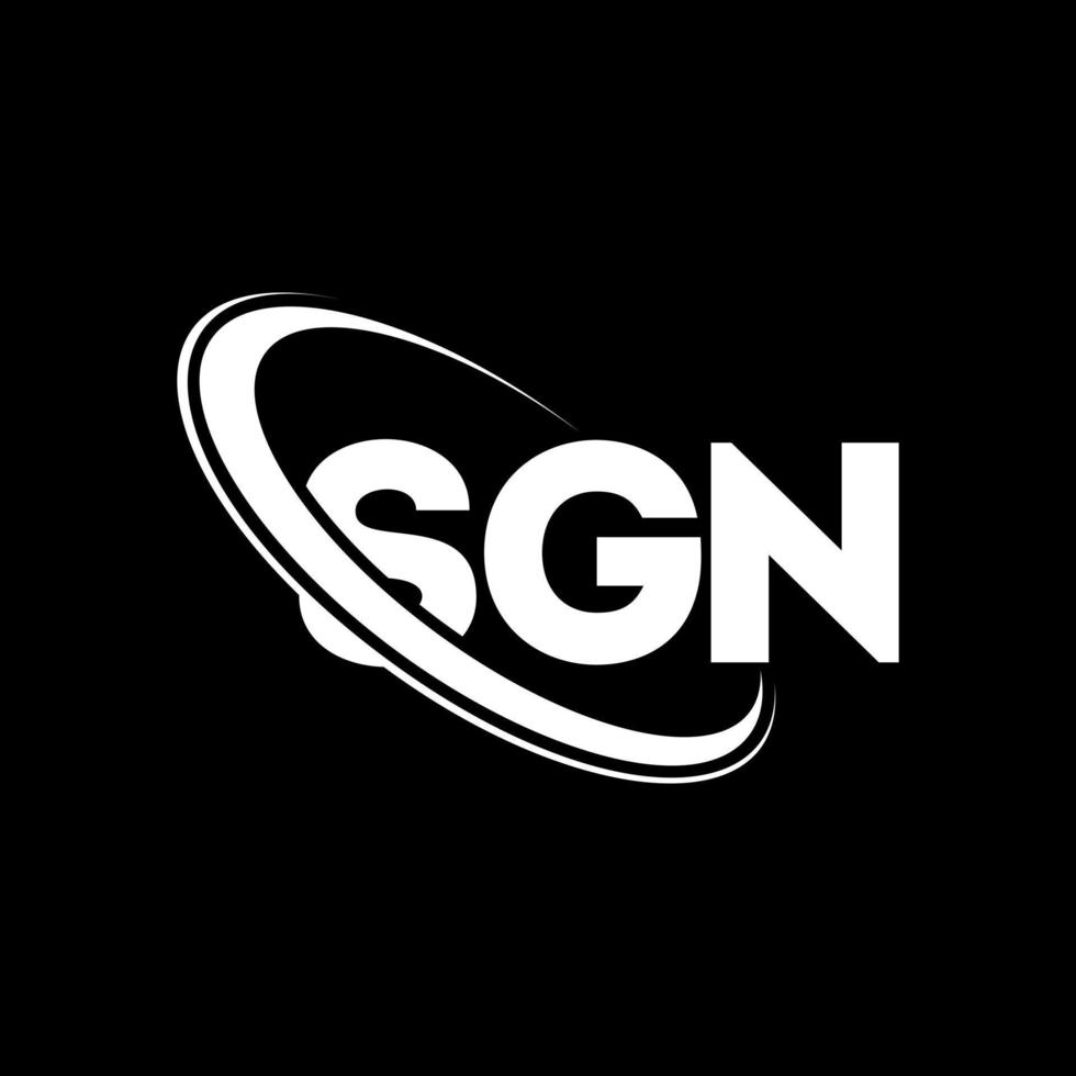 sgn-Logo. sgn-Brief. sg-Buchstaben-Logo-Design. Initialen-SGN-Logo, verbunden mit Kreis und Monogramm-Logo in Großbuchstaben. sgn-typografie für technologie-, geschäfts- und immobilienmarke. vektor