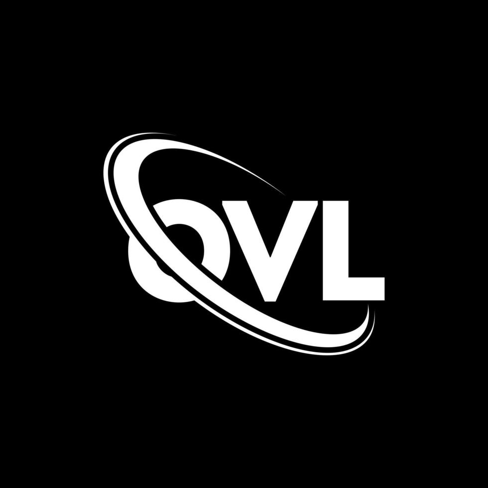 ovl logotyp. ovl bokstav. ovl bokstavslogotyp design. initialer ovl logotyp länkad med cirkel och versaler monogram logotyp. ovl typografi för teknik, företag och fastighetsmärke. vektor