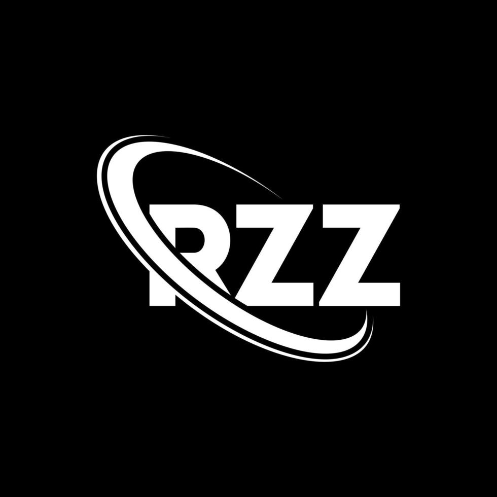 rzz-Logo. rzz-Brief. rzz-Buchstaben-Logo-Design. Initialen rzz-Logo verbunden mit Kreis und Monogramm-Logo in Großbuchstaben. rzz typografie für technologie-, geschäfts- und immobilienmarke. vektor