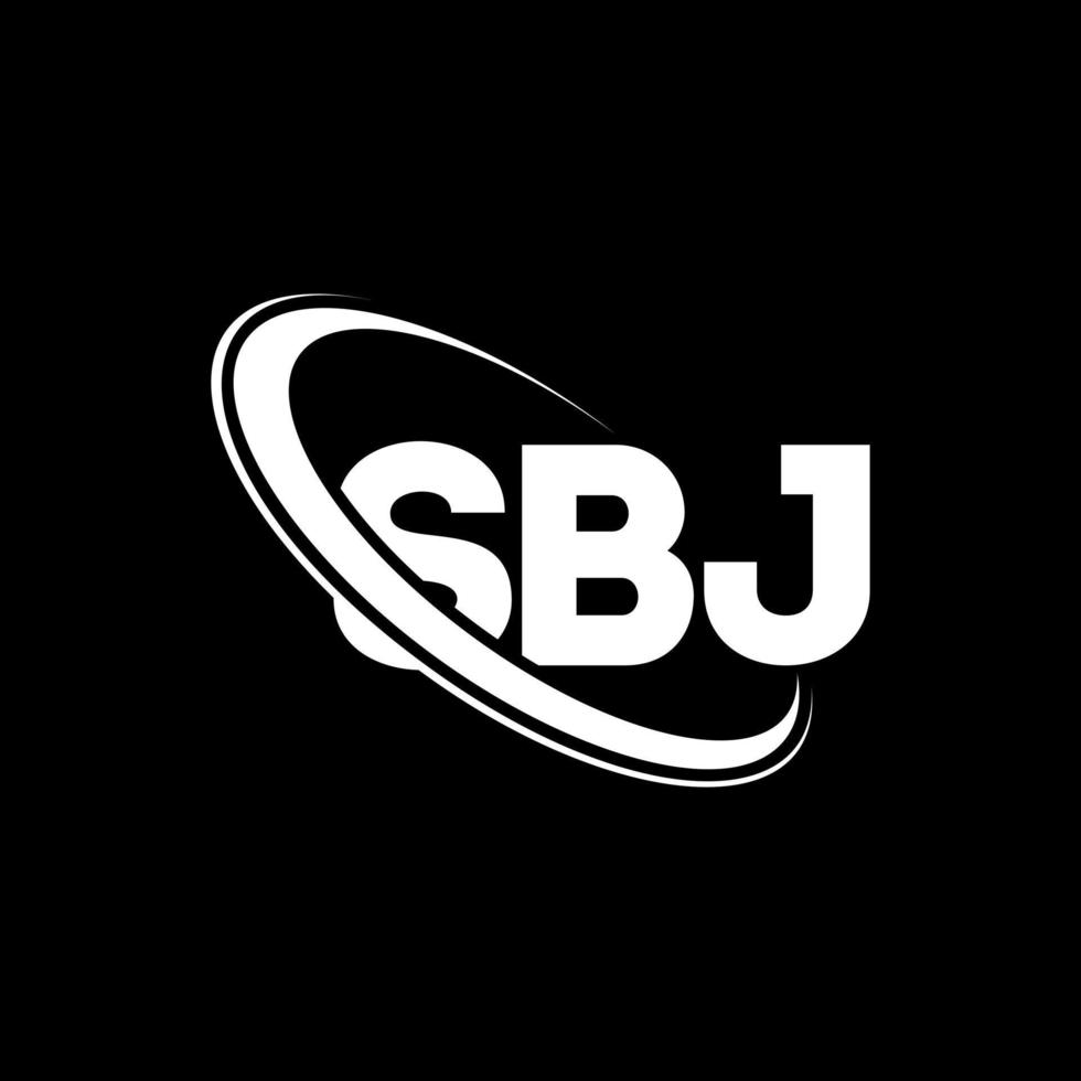 sbj logotyp. sbj brev. sbj bokstavslogotypdesign. initialer sbj logotyp länkad med cirkel och versaler monogram logotyp. sbj typografi för teknik, företag och fastighetsmärke. vektor