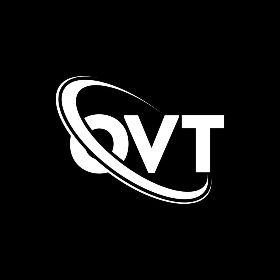 ovt-Logo. ovt Brief. ovt-Brief-Logo-Design. Initialen ovt-Logo verbunden mit Kreis und Monogramm-Logo in Großbuchstaben. ovt typografie für technologie, business und immobilienmarke. vektor