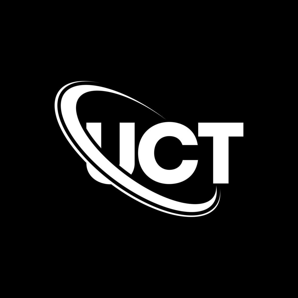 uct-Logo. uk Brief. uct-Buchstaben-Logo-Design. Initialen uct-Logo verbunden mit Kreis und Monogramm-Logo in Großbuchstaben. uct-typografie für technologie-, geschäfts- und immobilienmarke. vektor