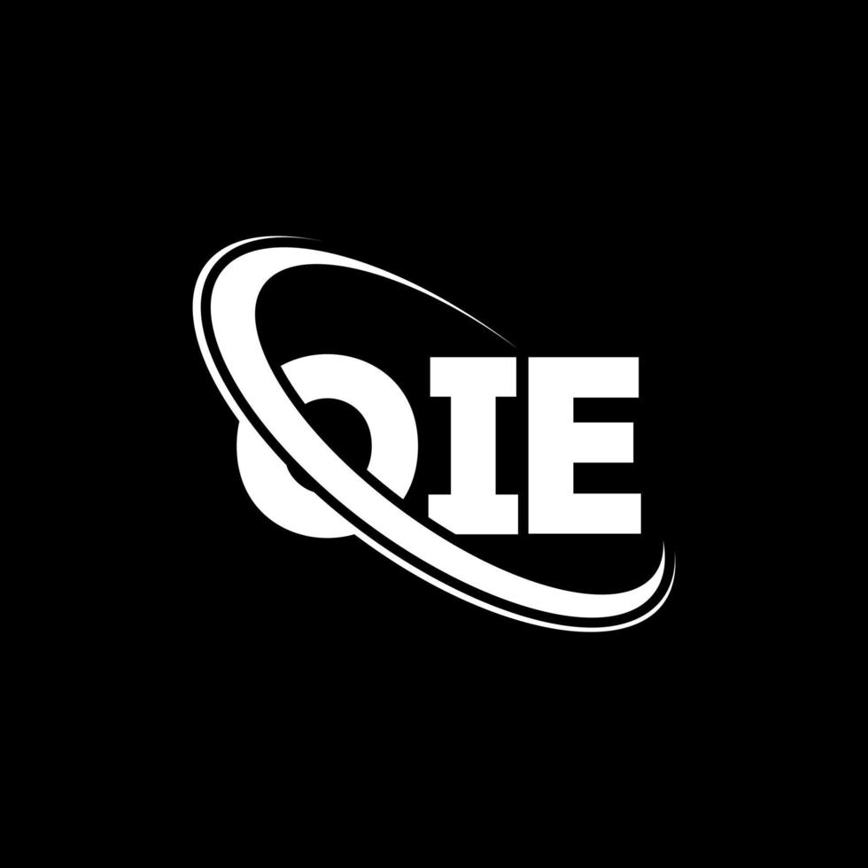 oie logotyp. oie brev. oie brev logotyp design. initialer oie logotyp länkad med cirkel och versaler monogram logotyp. oie typografi för teknik, företag och fastighetsmärke. vektor