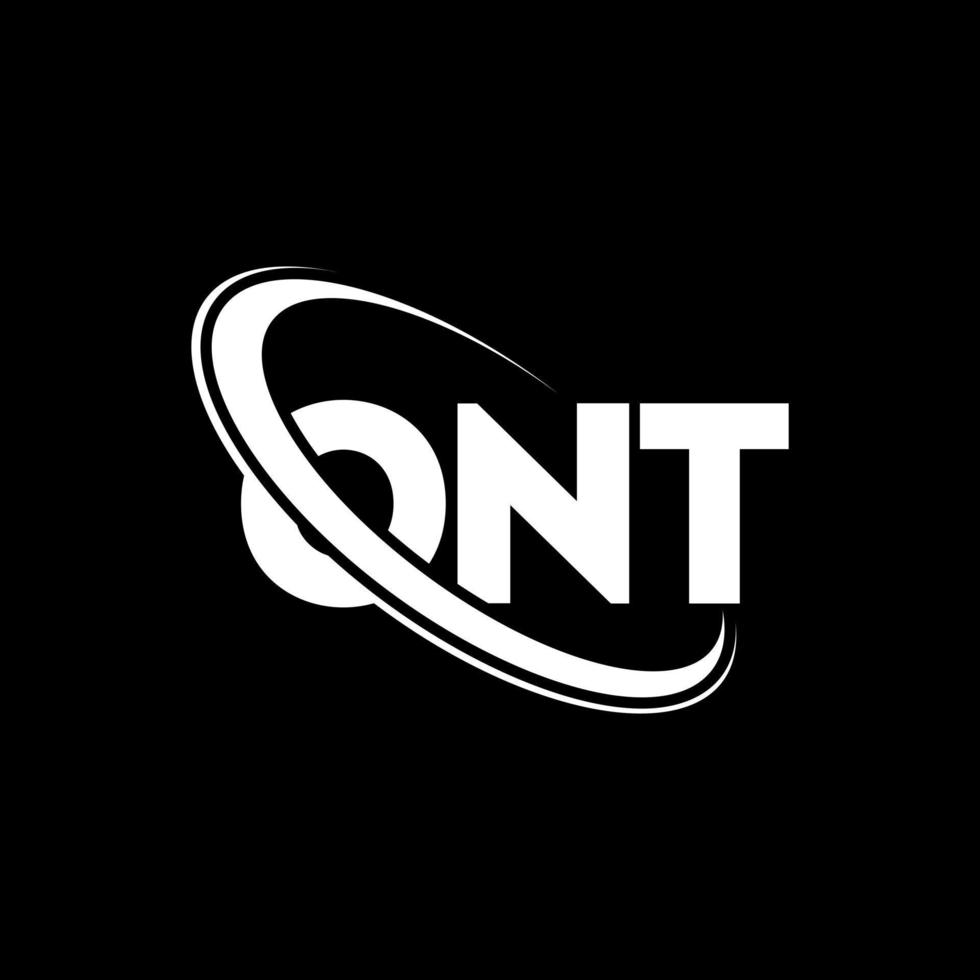 Ont-Logo. Ont-Brief. ont-Brief-Logo-Design. Initialen Ont-Logo verbunden mit Kreis und Monogramm-Logo in Großbuchstaben. Ont-Typografie für Technologie-, Geschäfts- und Immobilienmarken. vektor