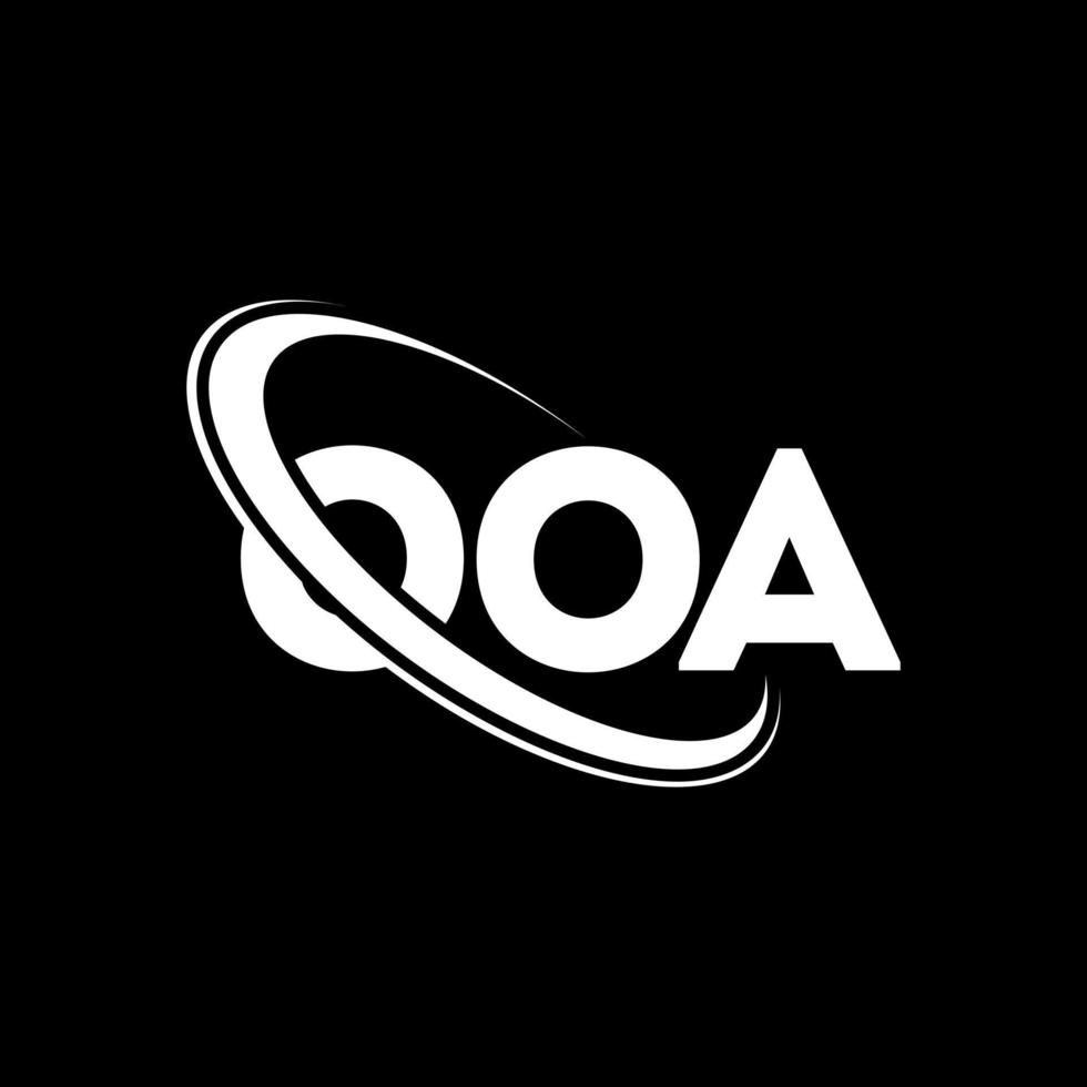 ooa-Logo. ooo Brief. ooa-Buchstaben-Logo-Design. Initialen ooa-Logo verbunden mit Kreis und Monogramm-Logo in Großbuchstaben. ooa-typografie für technologie-, geschäfts- und immobilienmarke. vektor