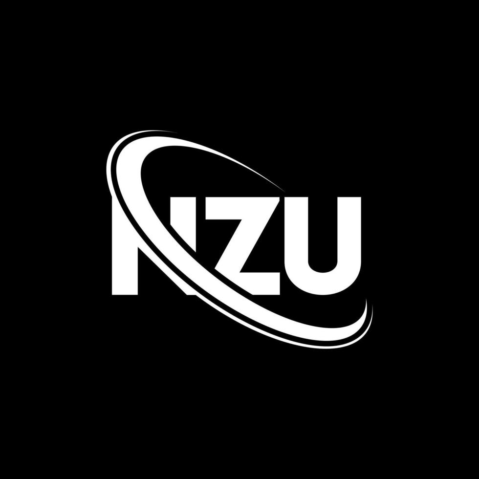 nzu logotyp. nzu brev. nzu brev logotyp design. initialer nzu logotyp länkad med cirkel och versaler monogram logotyp. nzu typografi för teknik, affärs- och fastighetsmärke. vektor