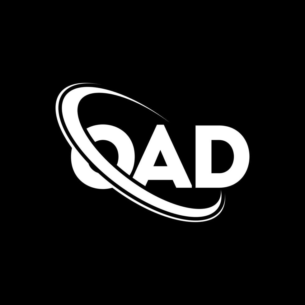 oad-Logo. Guter Brief. Design des Buchstaben-Logos. Initialen und Logo, verbunden mit einem Kreis und einem Monogramm-Logo in Großbuchstaben. oad typografie für technologie-, geschäfts- und immobilienmarke. vektor