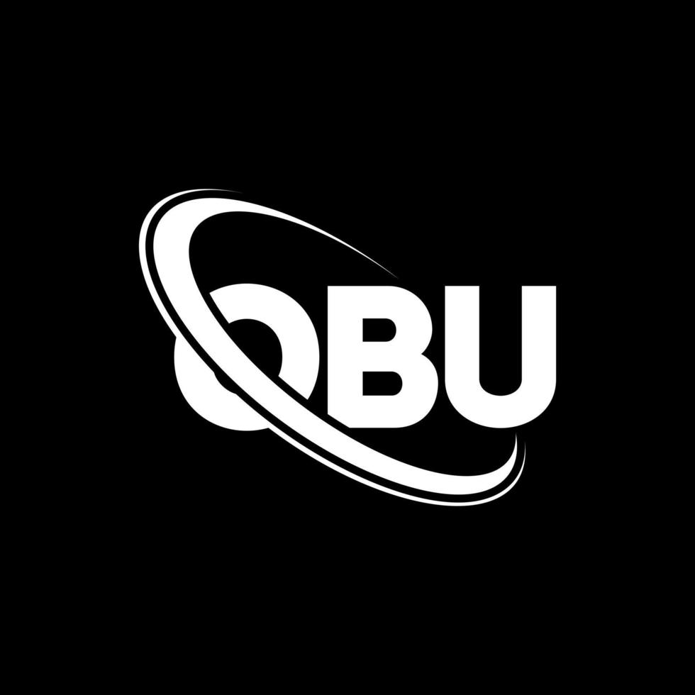 Obu-Logo. Obu-Brief. Obu-Brief-Logo-Design. Obu-Logo mit Initialen, verbunden mit Kreis und Monogramm-Logo in Großbuchstaben. obu-typografie für technologie-, geschäfts- und immobilienmarke. vektor