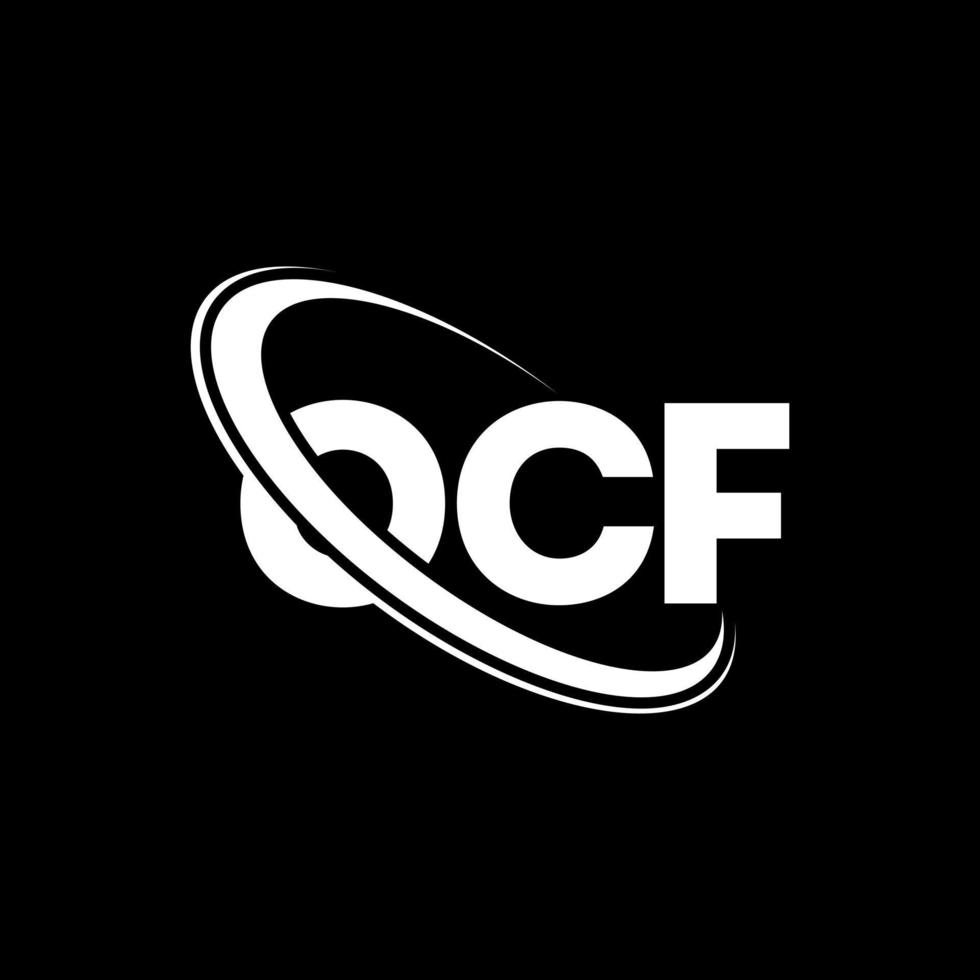 ocf logotyp. ocf brev. ocf brev logotyp design. initialer ocf logotyp länkad med cirkel och versaler monogram logotyp. ocf typografi för teknik, företag och fastighetsmärke. vektor