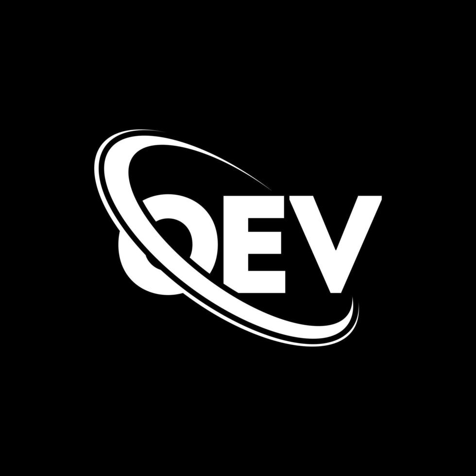 oev-Logo. oev Brief. oev-Buchstaben-Logo-Design. Initialen oev-Logo verbunden mit Kreis und Monogramm-Logo in Großbuchstaben. oev typografie für technologie, business und immobilienmarke. vektor