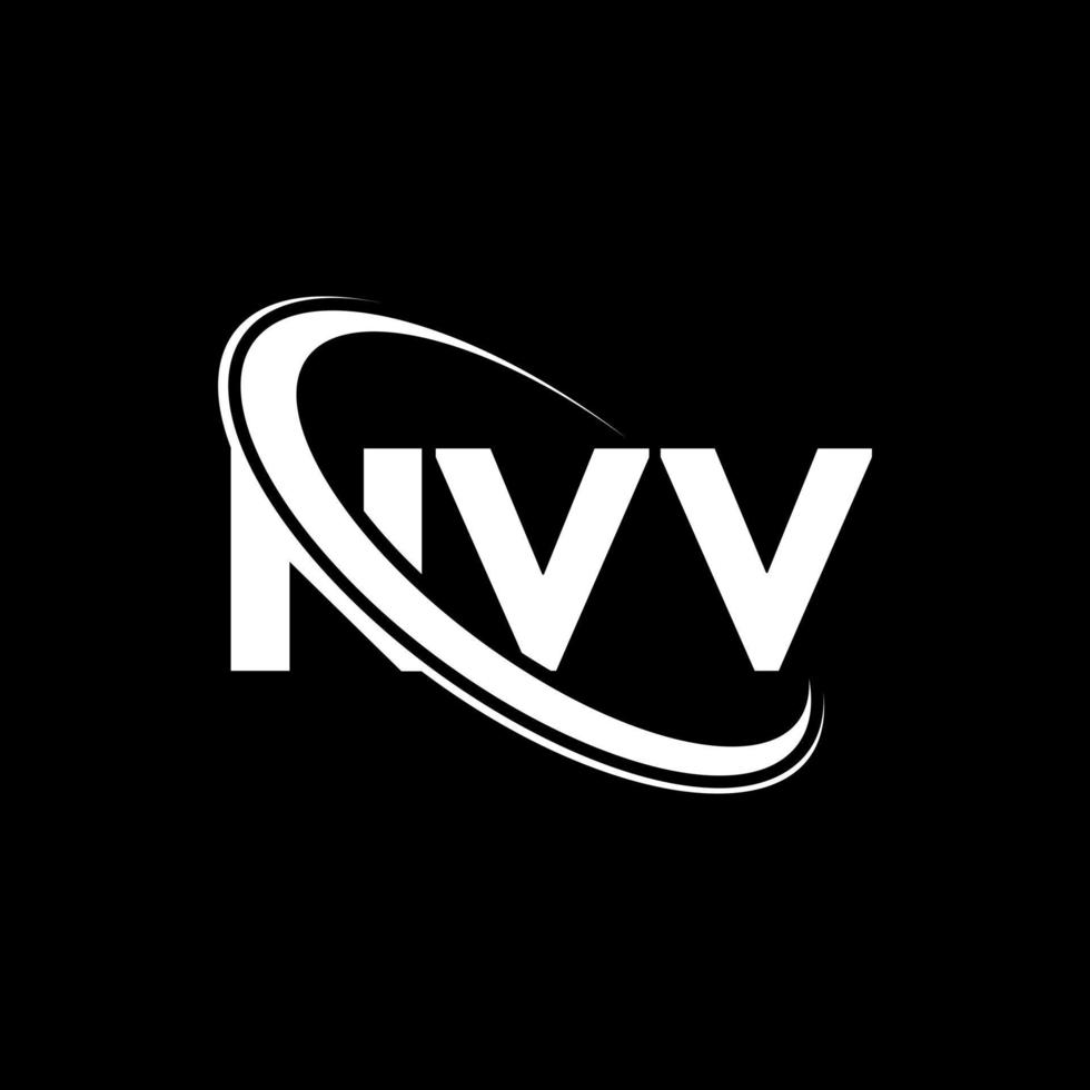 nvv logotyp. nvv brev. nvv brev logotyp design. initials nvv logotyp länkad med cirkel och versaler monogram logotyp. nvv typografi för teknik, företag och fastighetsmärke. vektor