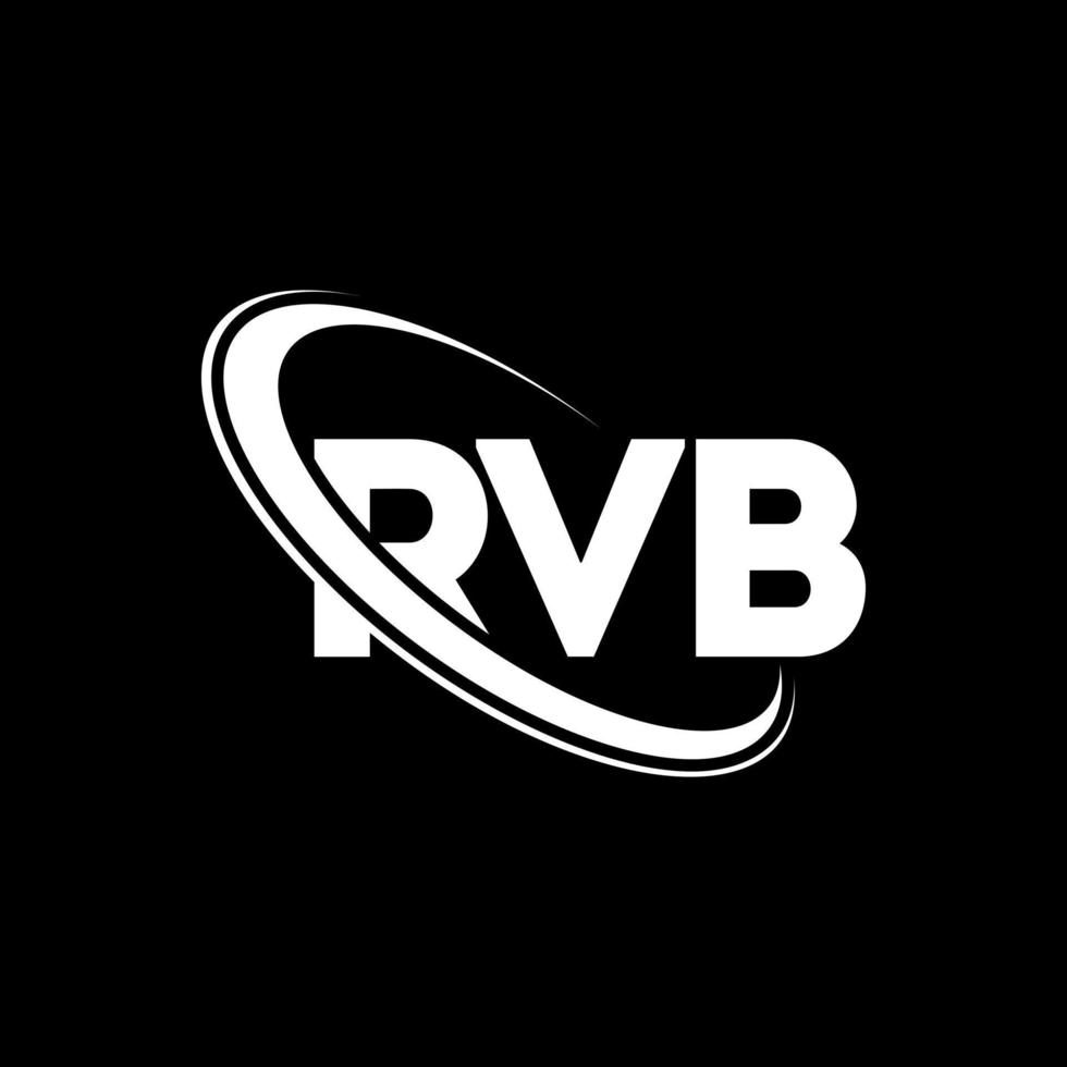 rvb logotyp. rvb brev. rvb brev logotyp design. initialer rvb logotyp länkad med cirkel och versaler monogram logotyp. rvb typografi för teknik, företag och fastighetsmärke. vektor