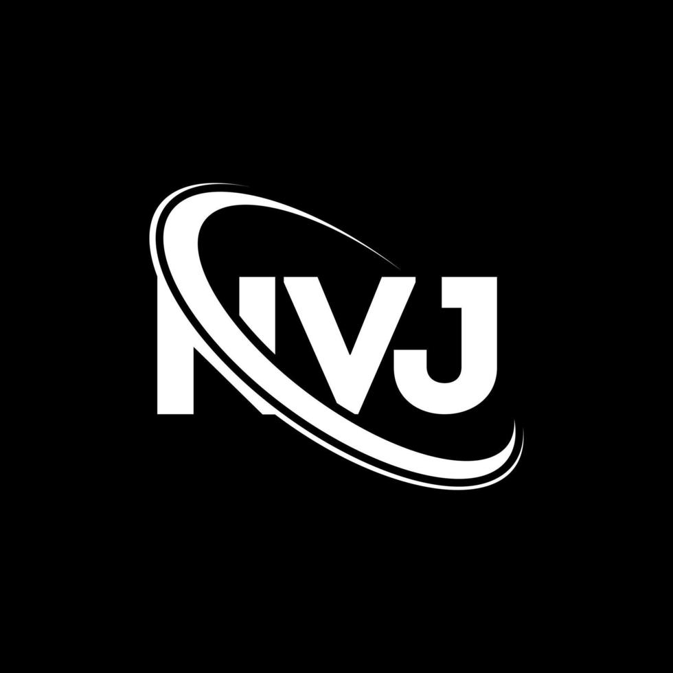 nvj-Logo. NVJ-Brief. nvj-Brief-Logo-Design. Initialen nvj-Logo verbunden mit Kreis und Monogramm-Logo in Großbuchstaben. nvj-typografie für technologie-, geschäfts- und immobilienmarke. vektor