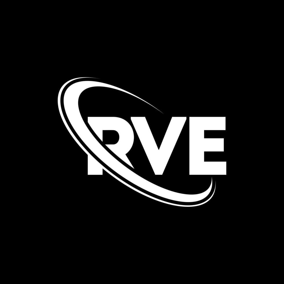 rve-Logo. ve Brief. rve-Brief-Logo-Design. Initialen rve-Logo verbunden mit Kreis und Monogramm-Logo in Großbuchstaben. rve typografie für technologie, business und immobilienmarke. vektor
