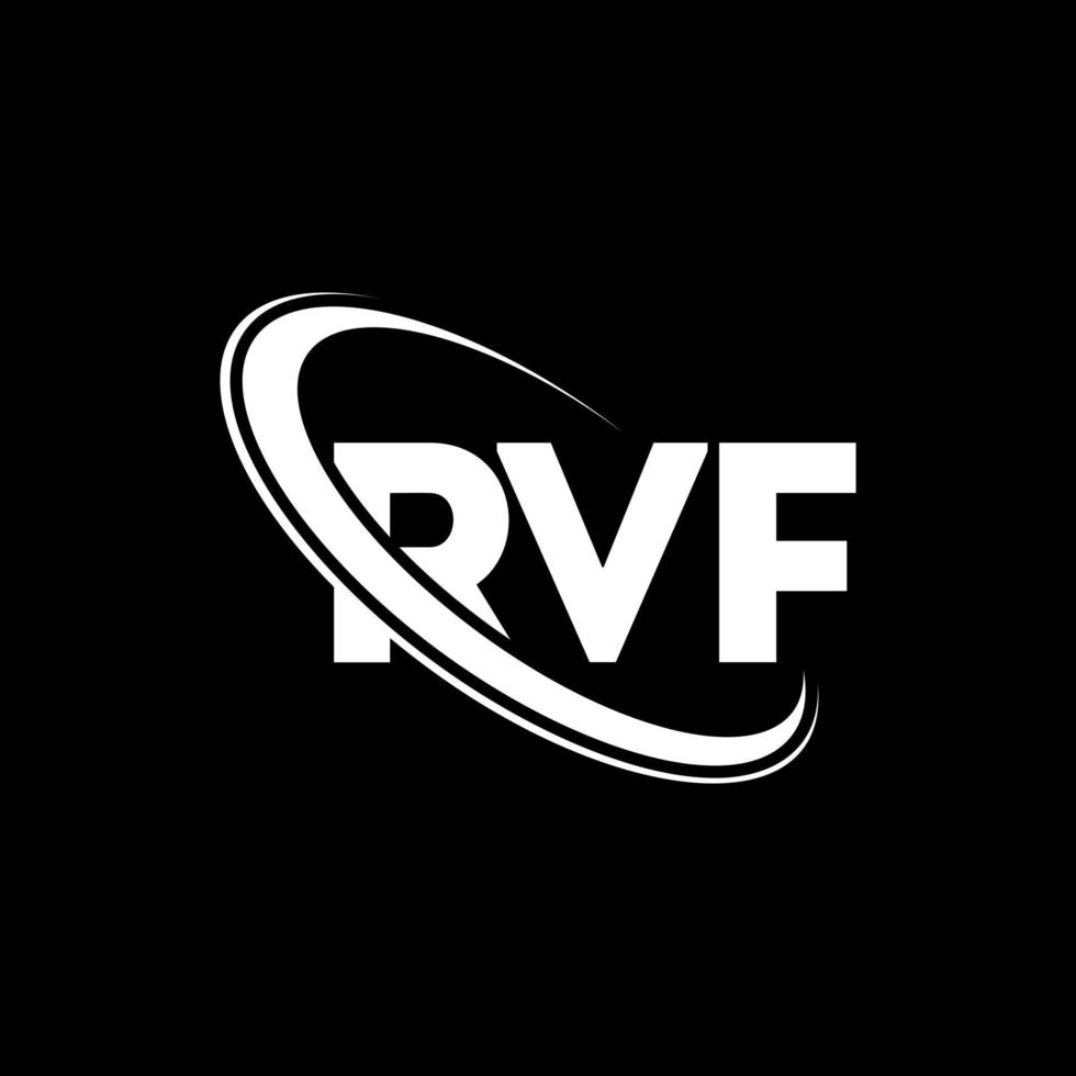 rvf logotyp. rvf brev. rvf brev logotyp design. initialer rvf logotyp länkad med cirkel och versaler monogram logotyp. rvf typografi för teknik, företag och fastighetsmärke. vektor