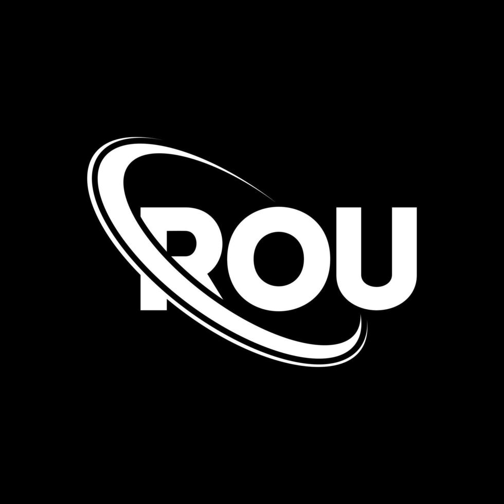 rou logotyp. rou brev. rou brev logotyp design. initialer rou logotyp länkad med cirkel och versaler monogram logotyp. rou typografi för teknik, affärs- och fastighetsmärke. vektor